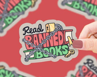 Read Banned Books Sticker: Waterproof Vinyl Decal