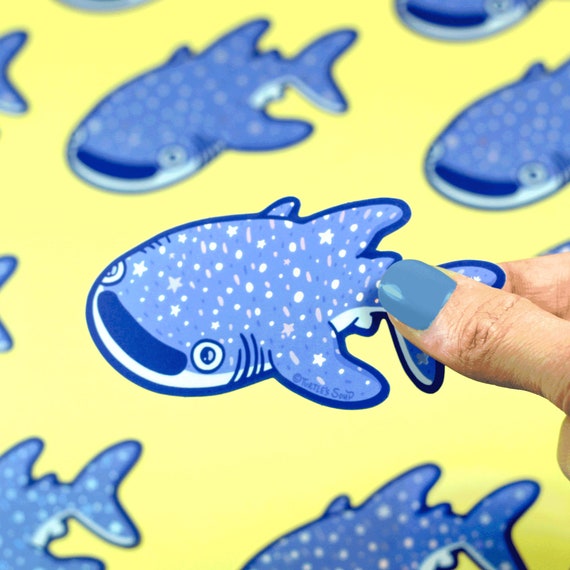 Holographic Whale Shark Sticker, Vinyl Sticker, Laptop Decal, Whale Shark Gift, Gift for Her, Cute Sticker, Whale Shark Decal, Astronomy