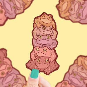 Toadem Pole Toad Stack Vinyl Sticker