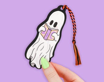 Reading Ghost Bookmark: Funny Book Lover Gift with Tassel