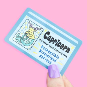 Faux permis de conduire du zodiaque Capricorne, carte d'identité amusante, parodie, carte du ciel, nouveau conducteur, décoration de voiture, carte de fantaisie, horoscope, pièce d'identité à collectionner