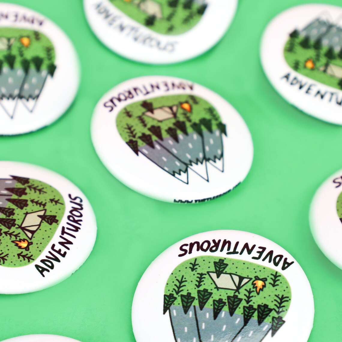 Hiking Pin Adventure Pinback Button Adventurous Wilderness Etsy