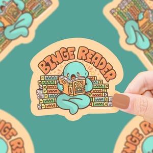 Binge Reader, Bookish, Manga, Book Series, Marathon Reading, Fast Reader, Books, E-Reader Sticker, Waterproof, Vinyl Sticker