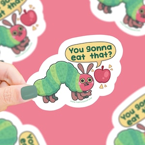 Ravenous Caterpillar, Children's Book, Nostalgic, Book Fair, Hungry, E-Reader Sticker, Bookish, Bookstore, Reader, Waterproof, Vinyl Sticker