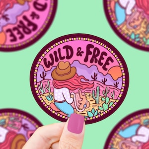 Wild and Free Cowgirl Sticker: Waterproof Western Vinyl Decal
