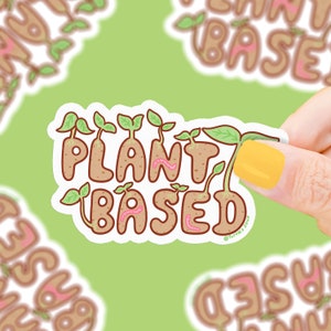 Autocollant en vinyle végétalien à base de plantes pour bouteilles d'eau, ordinateurs portables et journaux imperméables par Turtle's Soup