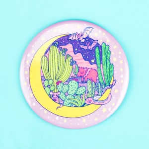 Desert Moon Fridge Magnet: Sonoran Wildlife Art (2.5&quot;x2.5&quot;)
