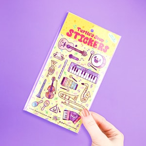 Kawaii Band Practice Sticker Sheet, Happy Instruments, Cute Music Sticker Sheet, Planner Stickers, Musical Instrument Stickers, Journaling