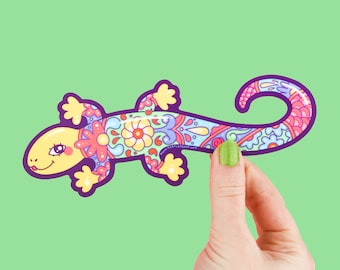 Talavera Lizard Long Sticker, Lizard Sticker, Cute Vinyl Sticker, Mexican Gift, Vinyl Sticker, Animals Sticker, Funny, Lizards Sticker