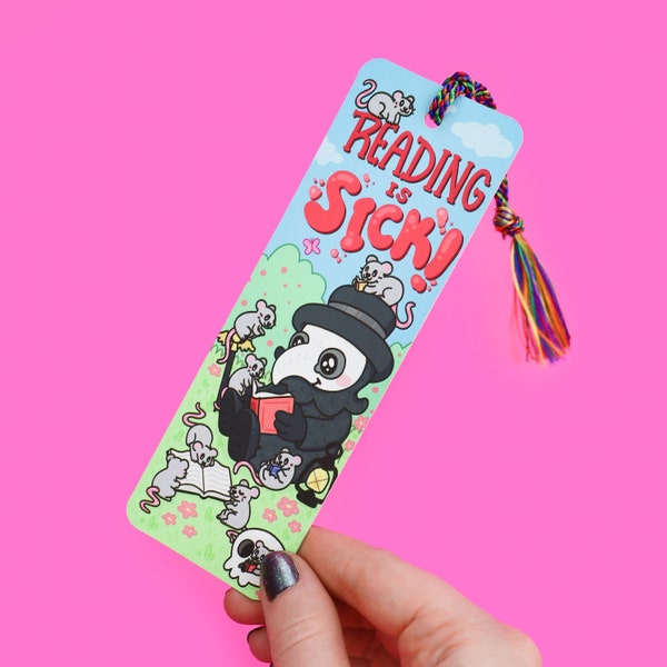Reading Is Sick Plague Doctor Bookmark - Witch Doctor - Bookish Bookmark - Place Holder - Bubonic Plague Rats