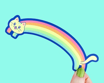 Rainbow Cat Bookmark, Reading, Book Lover Gift, Cute Bookmark, Bookish, Rainbow, Reader Gift, Cute Cats, Cat Bookmark, Books and Cats, Kitty