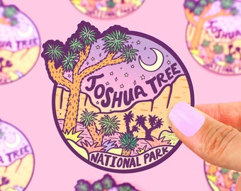 Calcomanía de vinilo de Joshua Tree, para exteriores, parques, senderismo, camping, calcomanías para laptop, California, para botella de agua