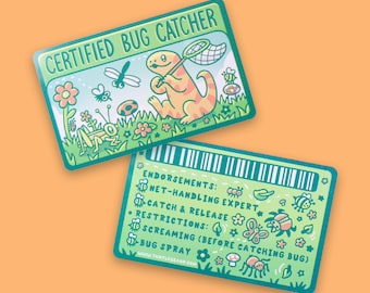 Certified Bug Catcher Novelty ID Card, Funny Lizard Bug Catcher Card, Reptile Lover Gift, Funny Animal ID, Lizard Lover Gift