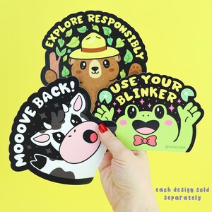 Explore Responsibly, Forest Bear, Peek-A-Boo Sticker, Window Sticker, Decal, Car Sticker, Vinyl Sticker, Animal, Die Cut, Waterproof, Laptop afbeelding 3