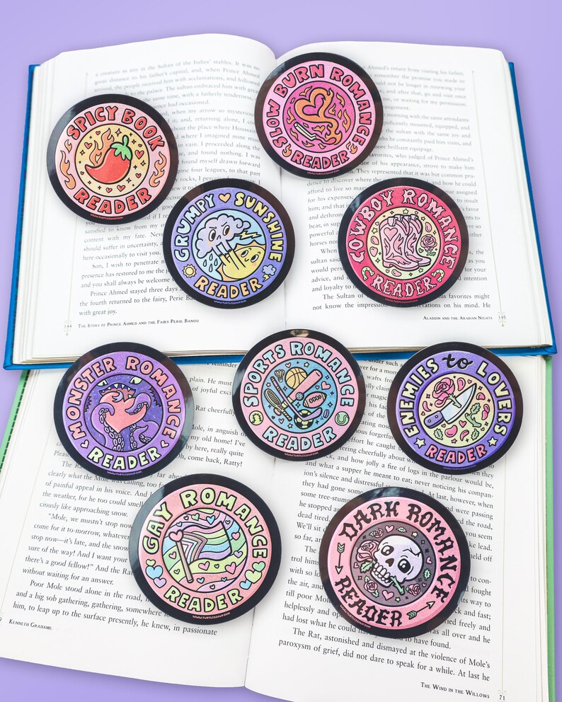 Monster Romance Reader, Bookish Tropes, Paranormal, Romance Books, Horror, Glitter, Read, Fantasy, Waterproof, Scratch-Proof, Vinyl Sticker image 2