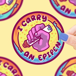 Allergy Pen Vinyl Sticker: Allergen Friendly, Waterproof Art