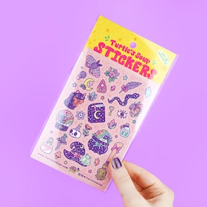Witchy Starter Pack Glitter Sticker Sheet: Kawaii Planner Stickers