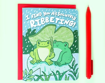 Frog Anniversary Card, Valentine's Day Card, Froggy Love, Frog Lover Card, Adorable Relationship Card, Cute Card, Puns, Cute Partner Gift