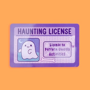 Faux permis de conduire, permis obsédant, carte d'identité amusante, effrayant, chasseur de fantômes, joli cadeau d'Halloween, carte de fantaisie, paranormal, pièce d'identité à collectionner