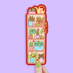 Sticker long étagère pour plantes, Sticker jardinage, Sticker vinyle pour amoureux des plantes, Plantes mignonnes, Plante parente, Plante grasse, Cactus, Jardin, Sticker long