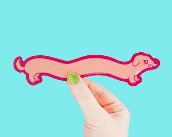 Long Weenie Dog Sticker: Dachshund Vinyl Decal