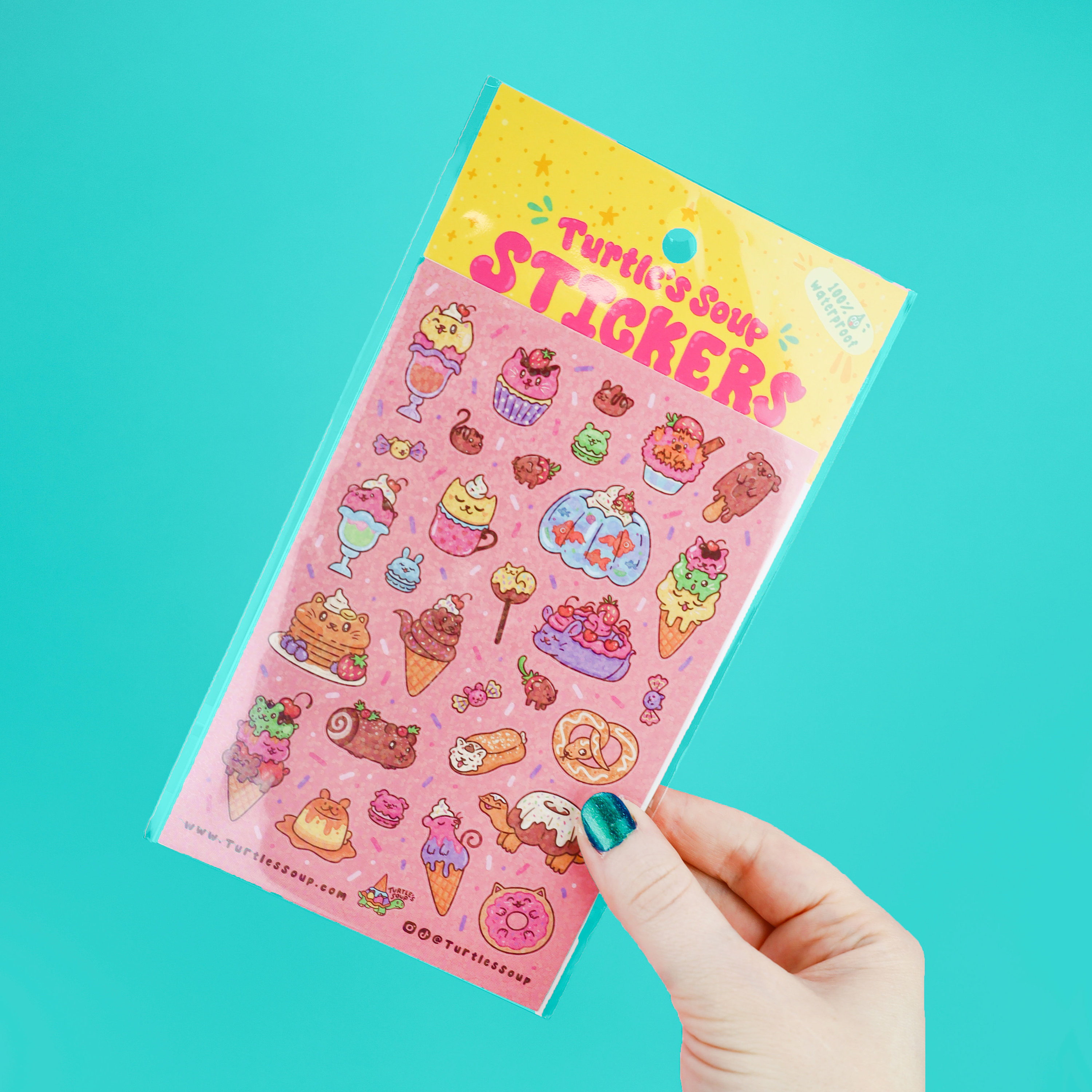 Sweet Pets Glitter Sticker Sheet: Kawaii Dessert Stickers - Etsy