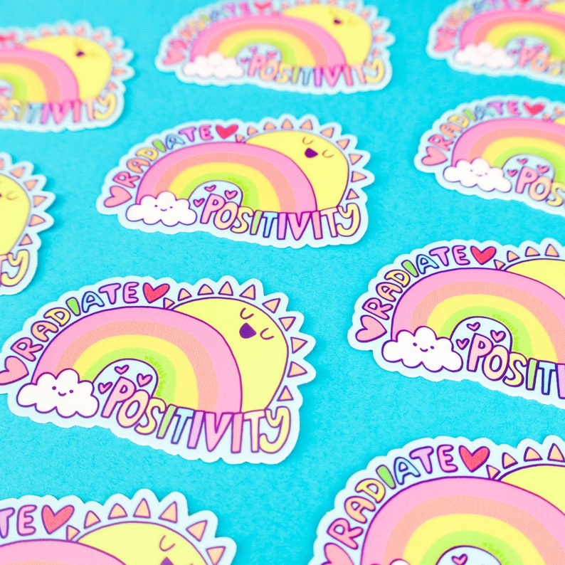 Positivity Sticker Cute Vinyl Stickers for Laptops Car Etsy