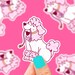 Walk Me Poodle Puppy Sticker, Water Proof Vinyl Sticker, Cute Sticker Art, Poodle Dog, Dog Breed, Pink Dog, Cute Sticker Art, Dog Sticker