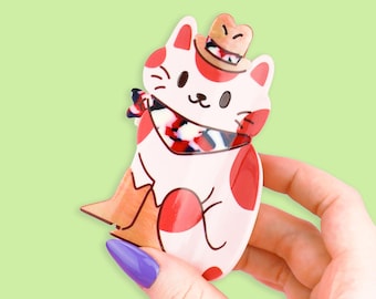Meowdy Rodeo Cat Hair Claw: Western Acetate Hair Clip