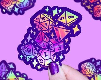 D20, Board Game, Vinyl Sticker, D&D, Polyhedron, Dice, Gamer, Tabletop Gaming, Holographic, Shiny, Laptop Sticker, Decals, Turtle's Soup