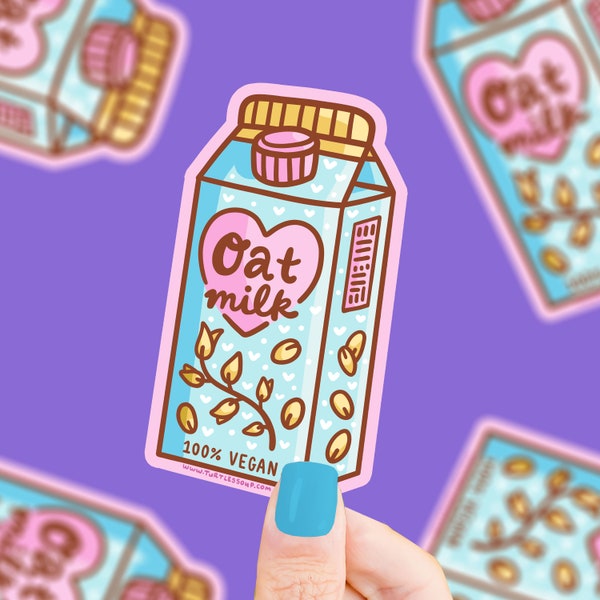 Oat Milk Carton Vegan Vegetarian Vinyl Sticker