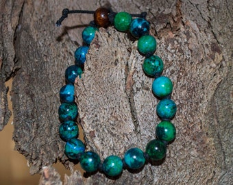 Chrysocolla Bracelet Mens Bracelet Bracelets for Women Bohemian Jewelry Men Bracelet Gemstone Bracelet Boho Bracelet  Mala Bracelet