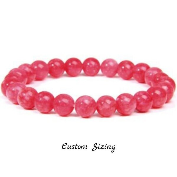 Rhodochrosite Bracelet Bracelets for Women Mala Bracelet Crystal Bracelet Bohemian Jewelry Gemstone Bracelet Healing Bracelet Pink Stone