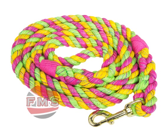 Ravenox Colorful Twisted Cotton Rope | Soft Glitter Cotton Rope Glitter Pink, Gold & Lime / 1/2-Inch x 25-Feet