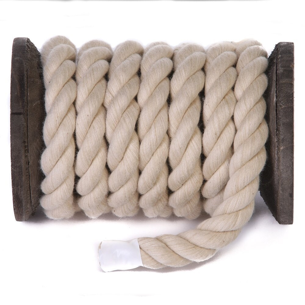 Twisted Black Cotton Rope 20mm, Premium Macrame Crafting Cord, Natural  Black Cotton Rope, Thick Rope for Climbing, Black Rope for Swing 