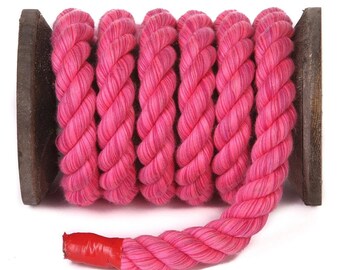 Ravenox Hot Pink Twisted Cotton Rope | Made in USA | Bakers Twine, Macramé, Crafts, Pet Toys, Indoor Outdoor Use