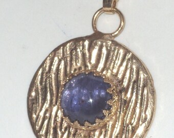 Iolith Anhänger - Iolite Pendant - Iolith Anhänger - vintage - bridal - Silber - gold - vergoldet