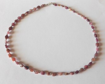 Rosa Turmalinkette - Turmaline necklace - silber  - Turmalin Collier - Geburtsstein Kette - Statement Kette - Collier
