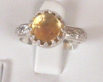 Citrin  Ring  - Citrinring - Citrine  ring -Silber  - sterling Silver -   vintage - gemstone ring - Silber - Silver