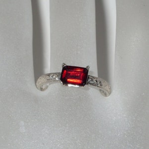 Garnet ring silver, garnet ring silver gold plated - garnet ring silver, silver gold plated, birthstone, stacking ring, stacking ring vintage red