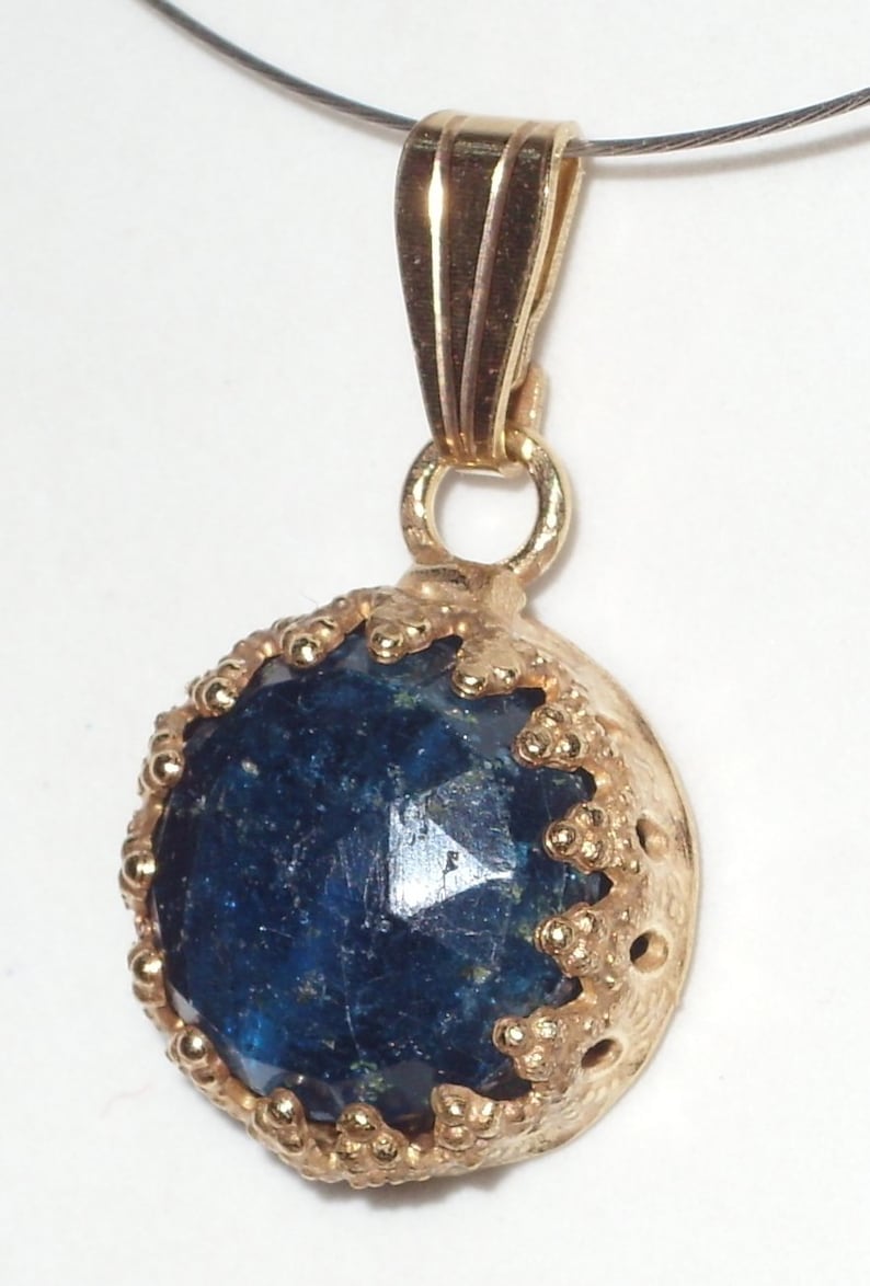 blue pendant vermeil vintage Apatitanh\u00e4nger Delicate Apatite Pendant bridal Apatit Anh\u00e4nger