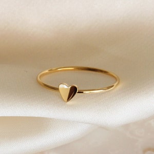 Tiny Heart Ring Dainty Heart Ring Mini Heart Ring Jewelry Gift Gold Filled Heart Ring Silver Heart Ring Rose Gold Heart Ring Love Ring image 1