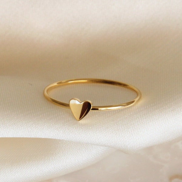 Gold Heart Ring - Etsy