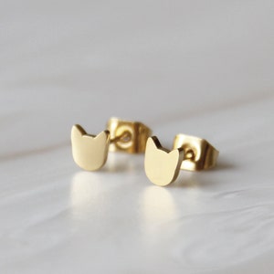 Cat Stud Earrings Cat Studs Cat Earrings Cat Lady Earrings Pet Jewelry Kitten Earrings Cat Jewelry Tiny Cat Studs image 1