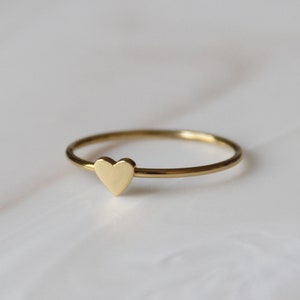 Tiny Heart Ring Dainty Heart Ring Mini Heart Ring Jewelry Gift Gold Filled Heart Ring Silver Heart Ring Rose Gold Heart Ring Love Ring image 2