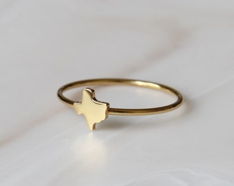 Texas Ring - Texas State Ring - Thin Band Statement Ring - Stackable Ring - Texas Jewelry - TX ring - Jewelry Rings - Lone Star Jewelry
