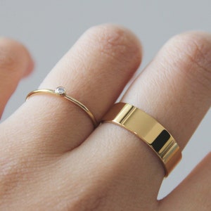 Tiny Stone Ring - Gold Filled Ring - Gold Stacking Rings - Thin Gold Ring - Promise Ring - Gold Filled Ring - Stackable Ring - Thin Bands