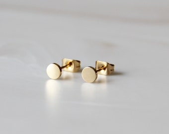 Circle Dot Stud Earrings - Circle Earrings • Dainty Studs • Tiny Studs • Dot Studs • Gift for Her • Gold Studs • Hypoallergenic