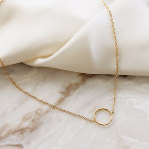 Open Circle Choker - Infinity Necklace - Circle Necklace - Gold Choker - Layer Necklace - Dainty Open Circle Necklace - Geometric Necklace