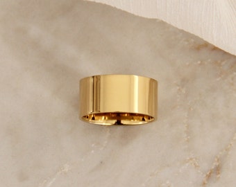 Cigar Ring - Noel Band - Gold Ring Cigar Band Thick Ring Gold Band Ring Gold Filled Ring Best Selling Ring Gold Ring for Woman 9mm Band